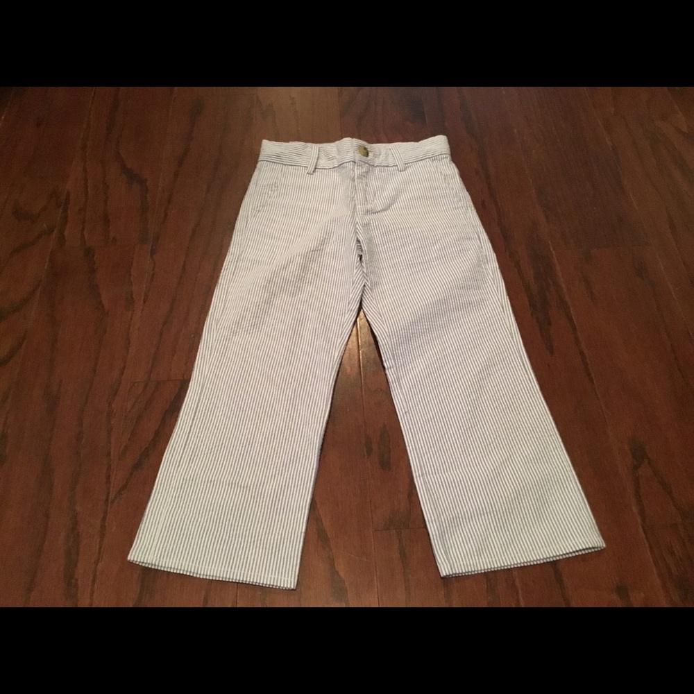 Janie & Jack seersucker flat front pants 5 worn once